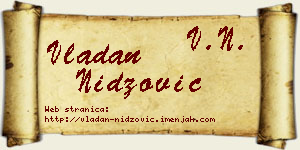 Vladan Nidžović vizit kartica